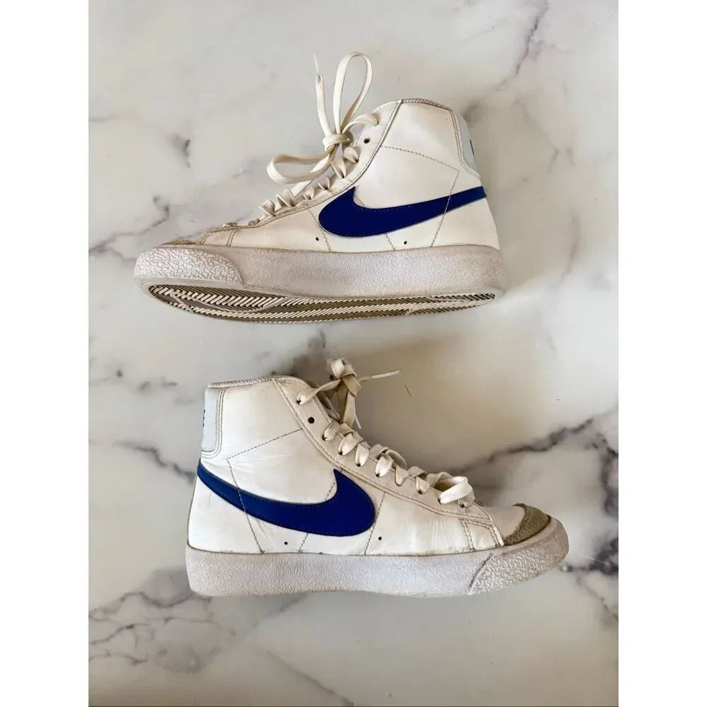 Nike blazer mid 77 vintage racer white blue high top sneakers sporty athletic b